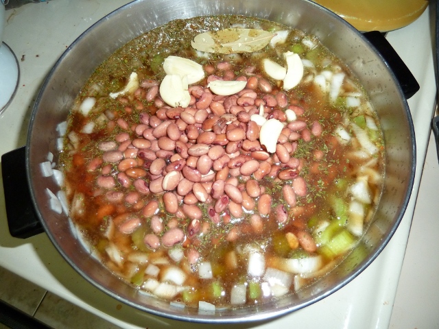 Broth, Spices, Beans Added